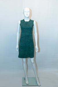 Green Celine Suede Shift Dress