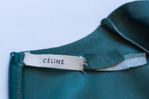 Green Celine Suede Shift Dress